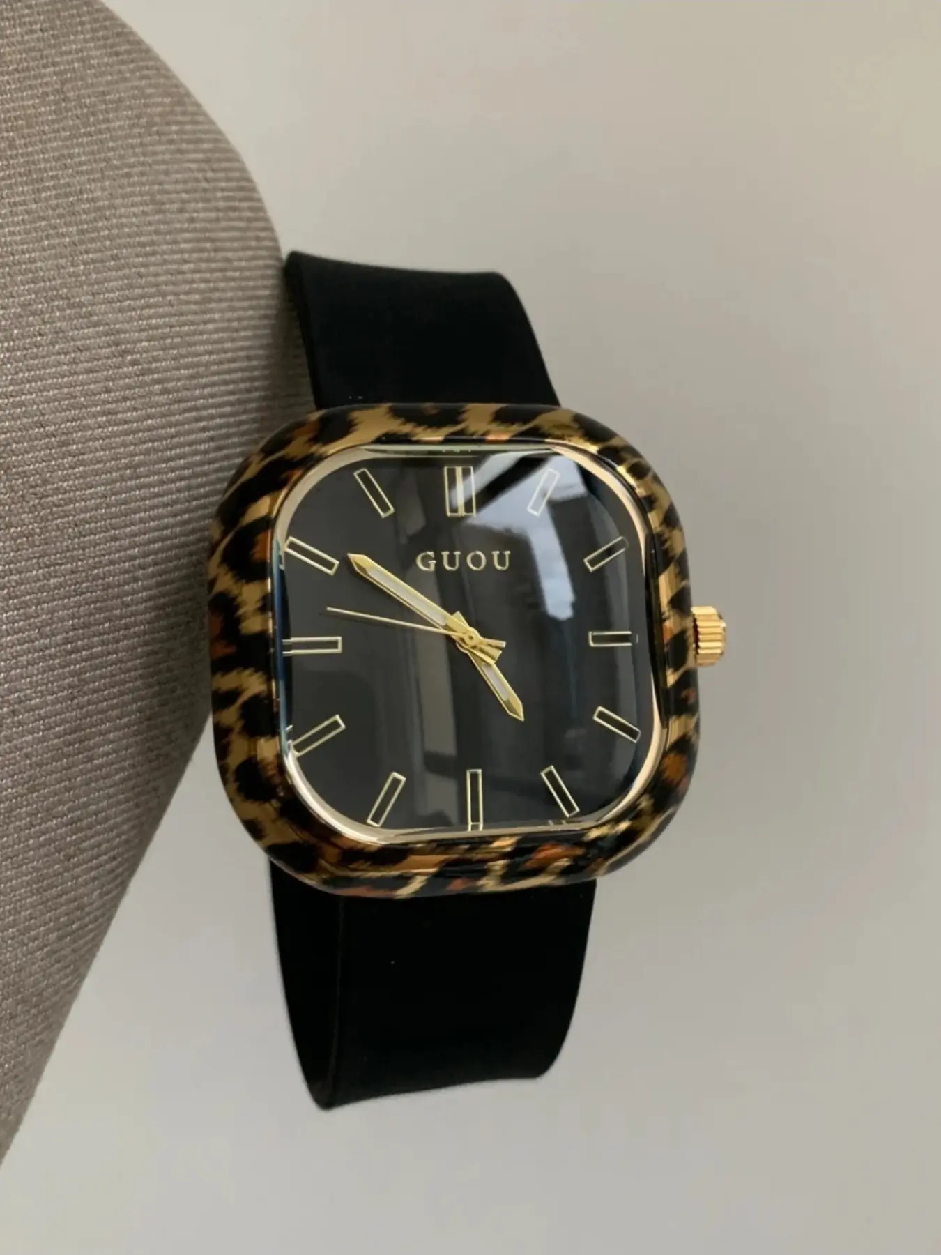 Women’s Leopard Print Retro Watch, Large Dial Silicone Casual Fashion Waterproof Watch, Trendy Women’s Accessory, Fashionable Analog Watch, Fashionable Waterproof Wristwatch [6082]