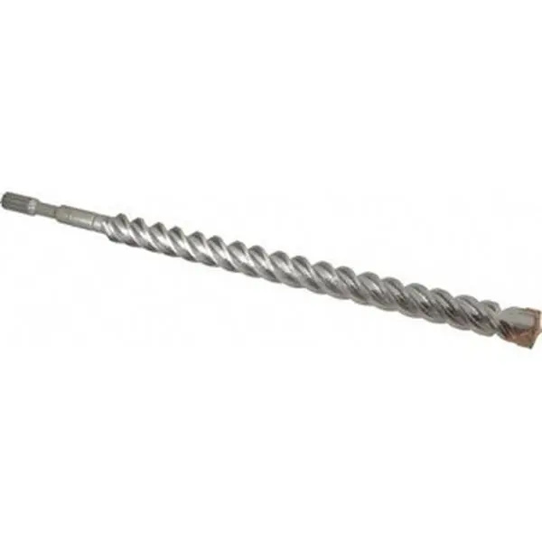 DeWALT Carbide-Tipped Spline Shank Drill Bit - Long Reach, for Rotary & Hammer Drilling, 1-1/4" Diam, 17" Usable Length, 22" OAL, Model DW5761, UPC:028874057616, UNSPSC:27111543, Rotary Drilling