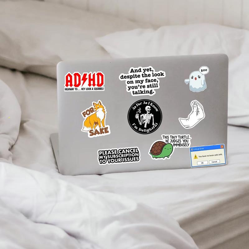 130PCS Funny Saying Sticker Pack - Snarky, Sarcastic Bold Humor Vinyl Waterproof Meme stickers for laptop, computer, water bottle, ipad, phones bumper folding chair sticker pack
