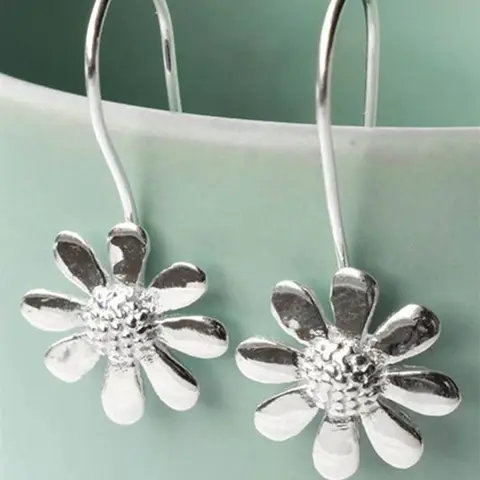 1 Pair Pretty Flower Drop Fashion Earrings For Women For Party Jewelry Trendy Fashionable Accessories Valentine's Day Gift
