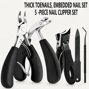 Professional Toe Nails Clipper Set, 1 Set Stainless Steel Concave Blades Toe Nails Clipper Set, Manicure & Pedicure Tools for Men and Women, Nail Care Tool