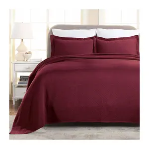 Superior Matelasse Cotton Basketweave Bedspread Set, King