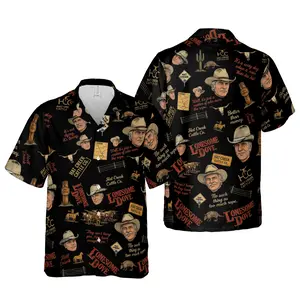 Vintage Lonesome Dove Gus & Woodrow Black Hawaiian Shirt, Old Movies Merch, Western Cowboy Movie, Gift For Fan.