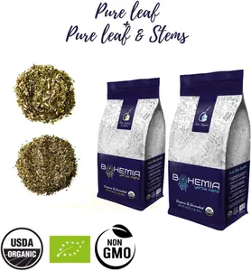 2-PACK SET Bohemia Yerba Mate  Tea Pure Loose Leaf - USDA Organic & Unsmoked - High Caffeine Detox Tea - Coffee Substitute Energy Booster