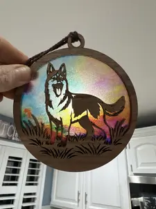 German Shepherd Suncatcher for Sunny Window