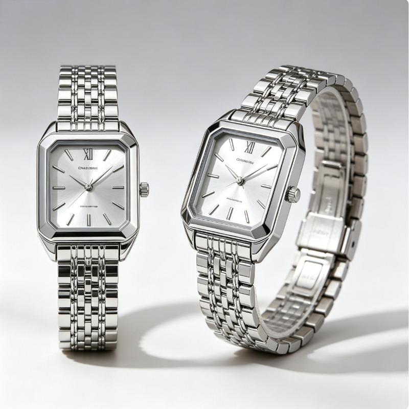 Old Money Aesthetic Silver Watch | Clean White Dial for Elevated Everyday Style