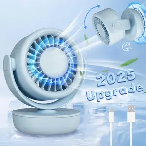 Magnetic Fan with Rechargeable Battery, Small Magnetic Desk fan with 120° Tilt Adjustment, 5in Portable Fan with 3 Speeds, 40db Low Noise Motor, Magnetically Attach to Any Metal Surface, Outdoor, Travel, Office and Bedroom