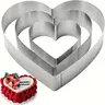 Stainless Steel Heart Shaped Cookie Cutter (3 Counts), Gift Boxed Stainless Steel Metal Cake Mold, Baking Mold for Kitchen Baking Cookies, Baking Supplies Kit, Cookie Cutters Home, Bakeware, Kitchenware, Baking Tools, Baking Accessories, Baking Utensils