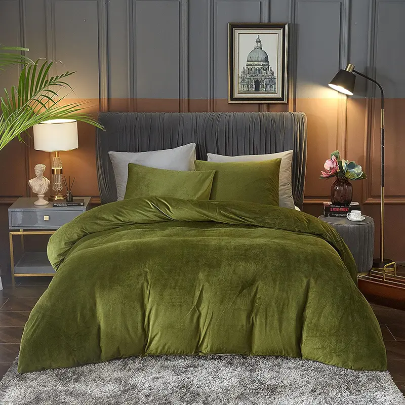 Velvet Duvet Cover Set,(1 Duvet Cover & 2 Pillowcases), Deals for You Days Bedroom Bedding Decoration