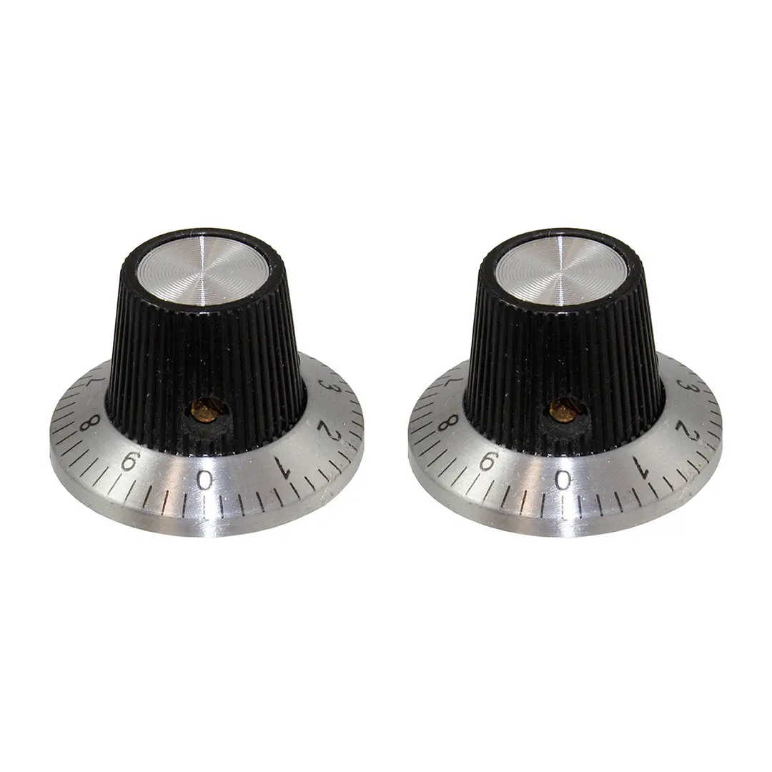 Allparts Radio Knobs, Black and Silver 1-3/32" (2 pcs)
