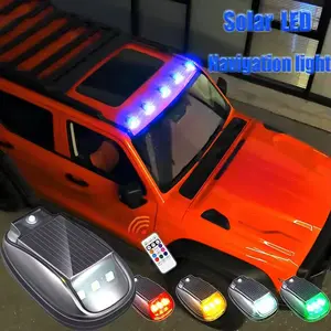 1/2/4 LED Flashlights USB Warning Lights, Truck Tail Side RGB Color Solar Charging Remote Control Utv, Ca Prop 65 Compliant