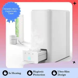 CRILEAL Hot Towel Dispenser & Warmer for Bathroom, 55°C (131°F) Smart Machine with 5s Instant Heating, Pop-Out Drawer, and 20 Disposable Drying Towels for Skin Care