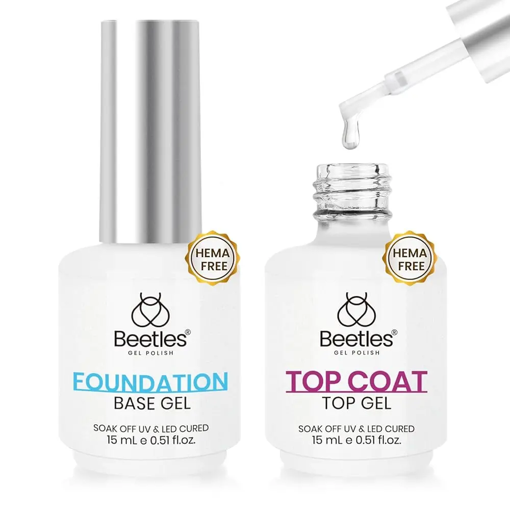 2Pcs 15ml Hema Free Gel Base & 15ml Top Coat Set