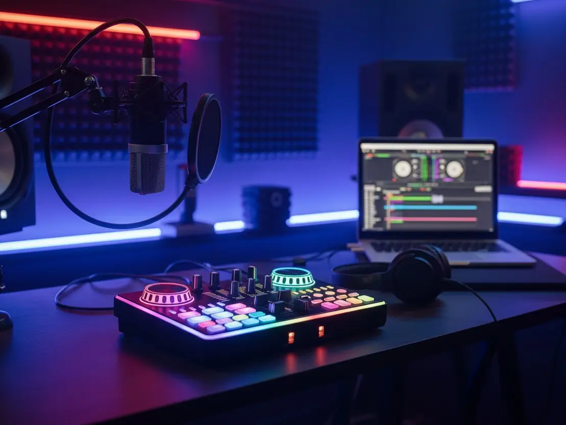 Bonkyo DJ20 Bluetooth Rechargeable Mixer - Noise-Reducing, Adjustable Audio Mixer for Phones & Electronics Audio & Video Systems