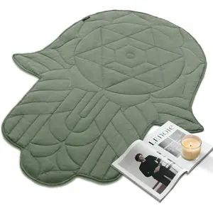 Weighted Lap Blanket 5 lbs 43" x 52", Soft Cotton Small Weighted Blanket for Adults, Portable Weighted Blanket for Sleeping, Travel, All-Season Relax Blanket, Machine Washable, Green