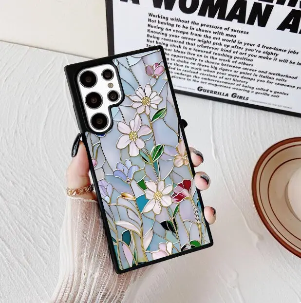 Vintage  Flowers Phone Case for S25 Ultra/S24/S23/S22Plus/iPhone16/15/14/13/12/Google Pixel6/7/8/9Pro/Z Fold4/5/6,Anti-Fall Slim Protective Phone Case RMHNFGH11