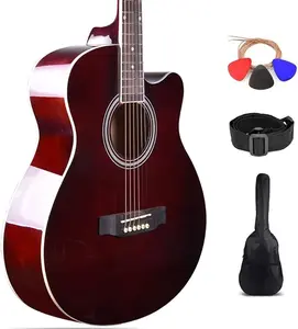 Kadence Frontier Acoustic Guitar - 40" Die cast Keys, Spruce Wood Finish Acoustic Guitar (Brown) - Acoustic Guitars with Strings, Strap, Picks and Bag