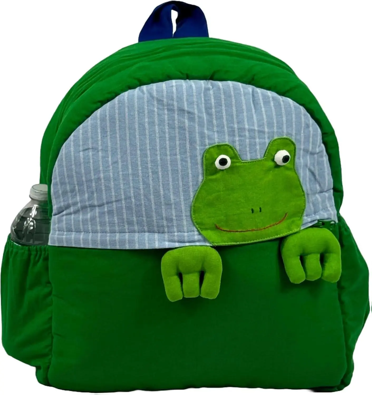 Cute Frog Eco-Cotton Youth Backpack - Adjustable Shoulder Strap, Top Handle, Padded Strap, Trendy Functional School Bag for Daily Use