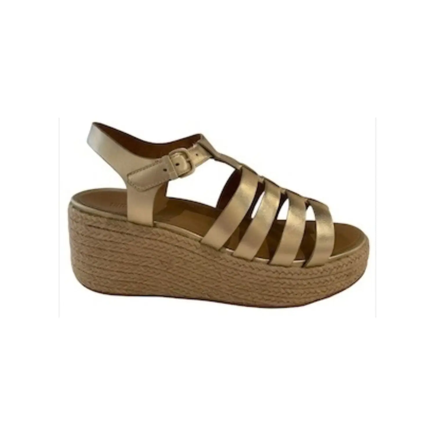 Women's FitFlop Classic Leather Buckle Platform Espadrille Sandal, Stylish Casual Footwear J117