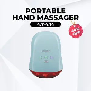 CINCOM Portable Hand Massager (BLUE), Cordless, with Comfort Heat and Gentle Massage, Adjustable Settings, Auto-Off Feature, Rechargeable, Perfect for Daily Relaxation, Ideal Gift
