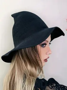 Witch Hat Design Black Witch Hat, Fashionable Hat for Women & Men, Casual Trendy Accessories for Party, Daily Clothing Decor, Perfect for Student for Gift, Witch Costume