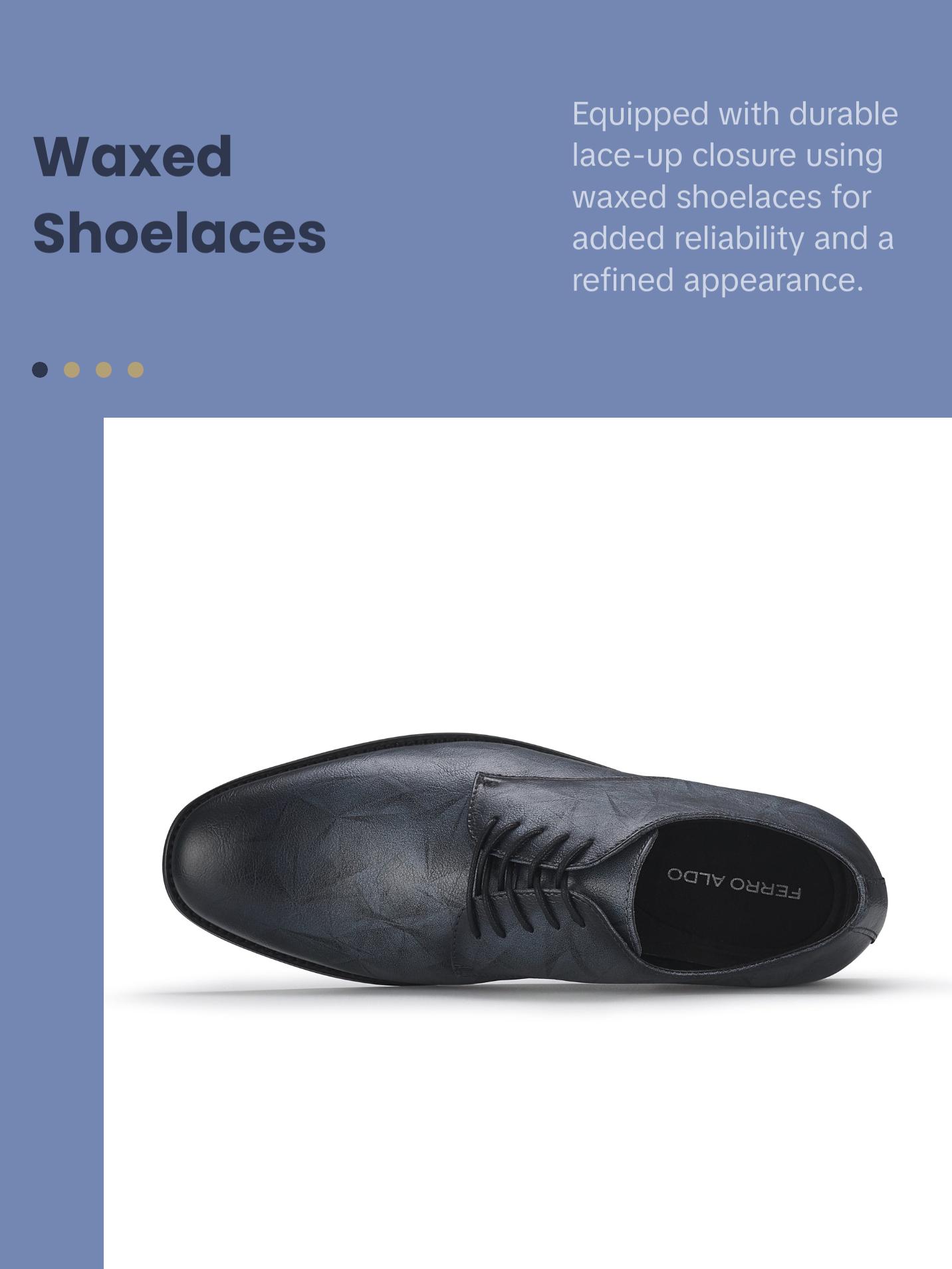 Ferro Aldo Caleb geometric pattern derby dress shoes, in Slate Grey, Men's Size 6.5 - 13