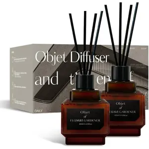 hetras Objet Diffuser  Set 6.7 fl.oz. 2 Pack | Black Cherry Scent | Long-Lasting Scented Room Fresheners with 8 Reed Sticks for Home  Bedroom Bathroom Shelf Decor