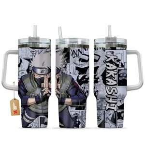 [Otaku Mug] Kakashi Hatake Copy Ninja Personalized Tumbler 20oz/40oz with Handle – Naruto Shippuden Insulated Stainless Steel Travel Mug, Hidden Leaf Shinobi Drinkware, Otaku Anime Gift Cup