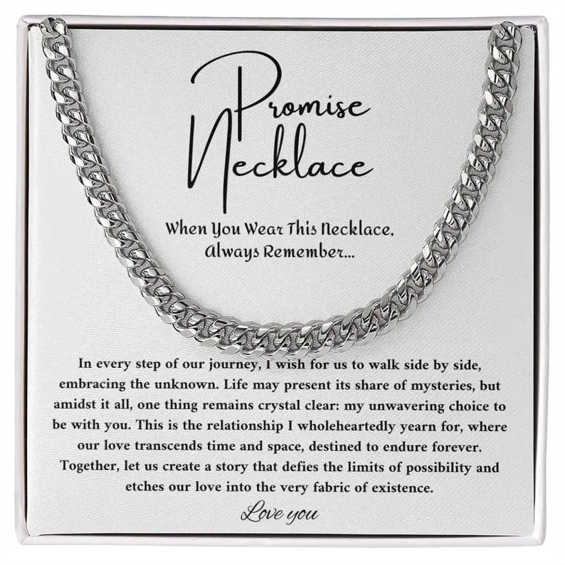 316L Stainless Steel Elegant Cuban Chain Pendant - Gold Statement Chain Necklace, Promise Gift for Him, Sentimental Birthday Present for Boyfriend, Gold Jewelry Necklace, Cuban Link Design, Sentimental Necklaces