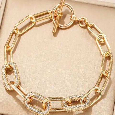 Elegant Women's Rhinestone Chain Bracelet, Rhinestone Bangle Bracelet, Perfect Gift Idea, Fashion Jewelry Accessory, Ideal for Daily Wear, Exquisite Bracelet, Fashionable Bracelet, Rhinestone Decorated Bracelet
