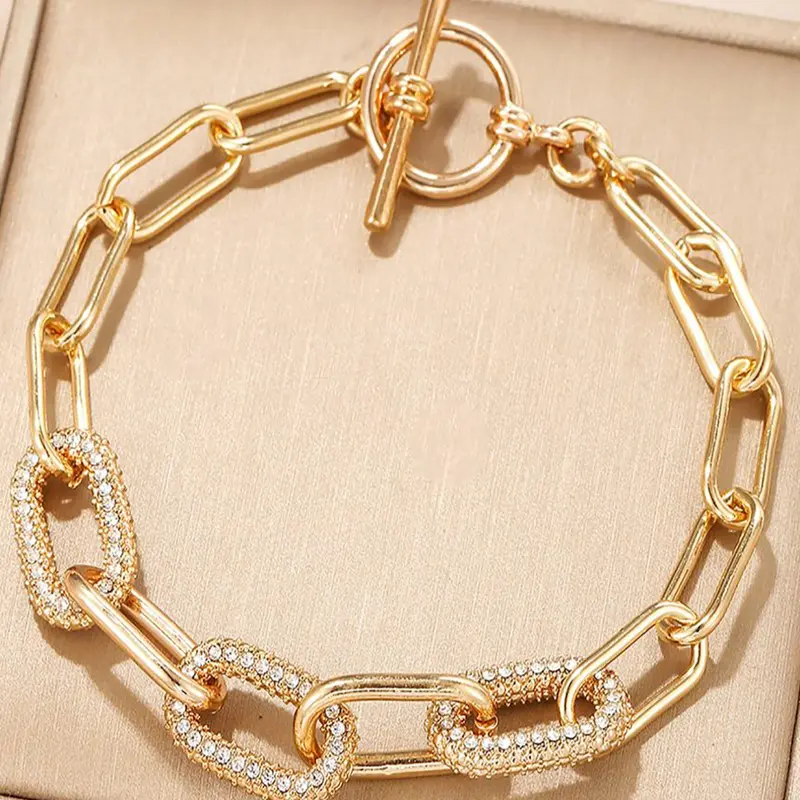 Elegant Women's Rhinestone Chain Bracelet, Rhinestone Bangle Bracelet, Perfect Gift Idea, Fashion Jewelry Accessory, Ideal for Daily Wear, Exquisite Bracelet, Fashionable Bracelet, Rhinestone Decorated Bracelet