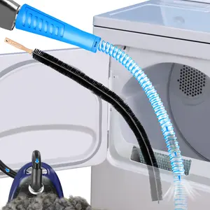 2Pcs Washer Dryer Vent Cleaning Kit with Vacuum Attachment - Flexible Dryer Lint Brush and Vacuum Hose Attachment with Universal Connector,Quickly Lint Remover