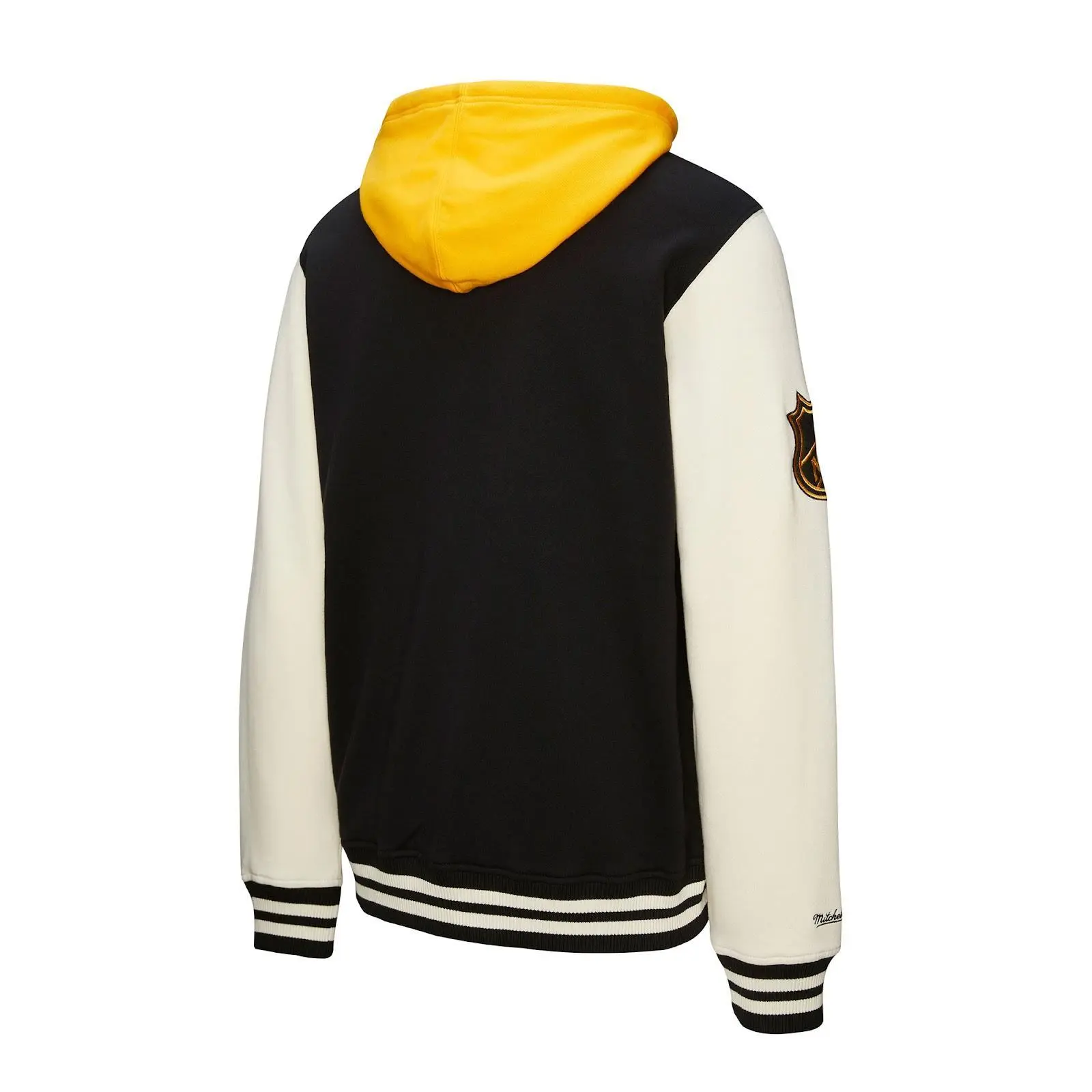 Boston Bruins Black Rinkside Fleece Full-Snap Jacket NHL Throwback Outerwear Vintage Fan Gear Mitchell & Ness