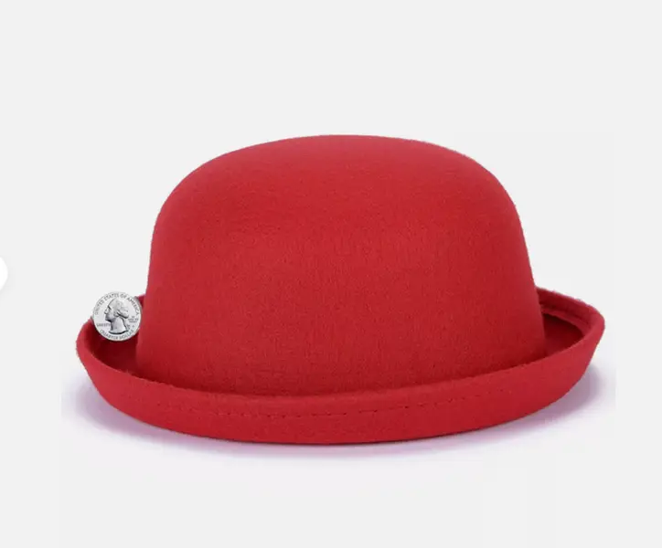 USA Men Women Woolen-Looking Roll-up Brim Fedora Bowler Hat