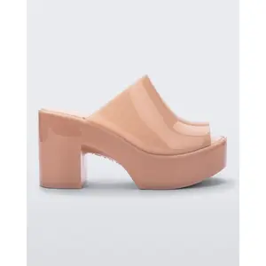 Melissa Mule Hype Platform Heel - High-Shine Iridescent Comfort Shoe