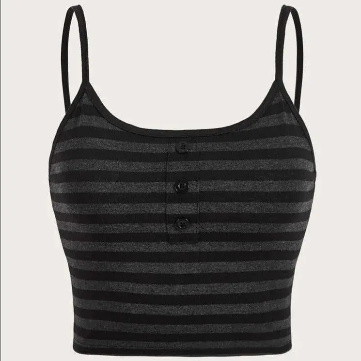 Grunge Striped Cropped Cami