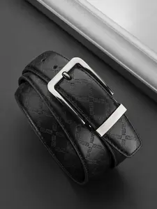Men's Leather Belt with Floral Pin Buckle, Trendy Belt, Daily Commute Waistband, Genuine Leather Strap, Stylish and Durable Accessory, Belts Men