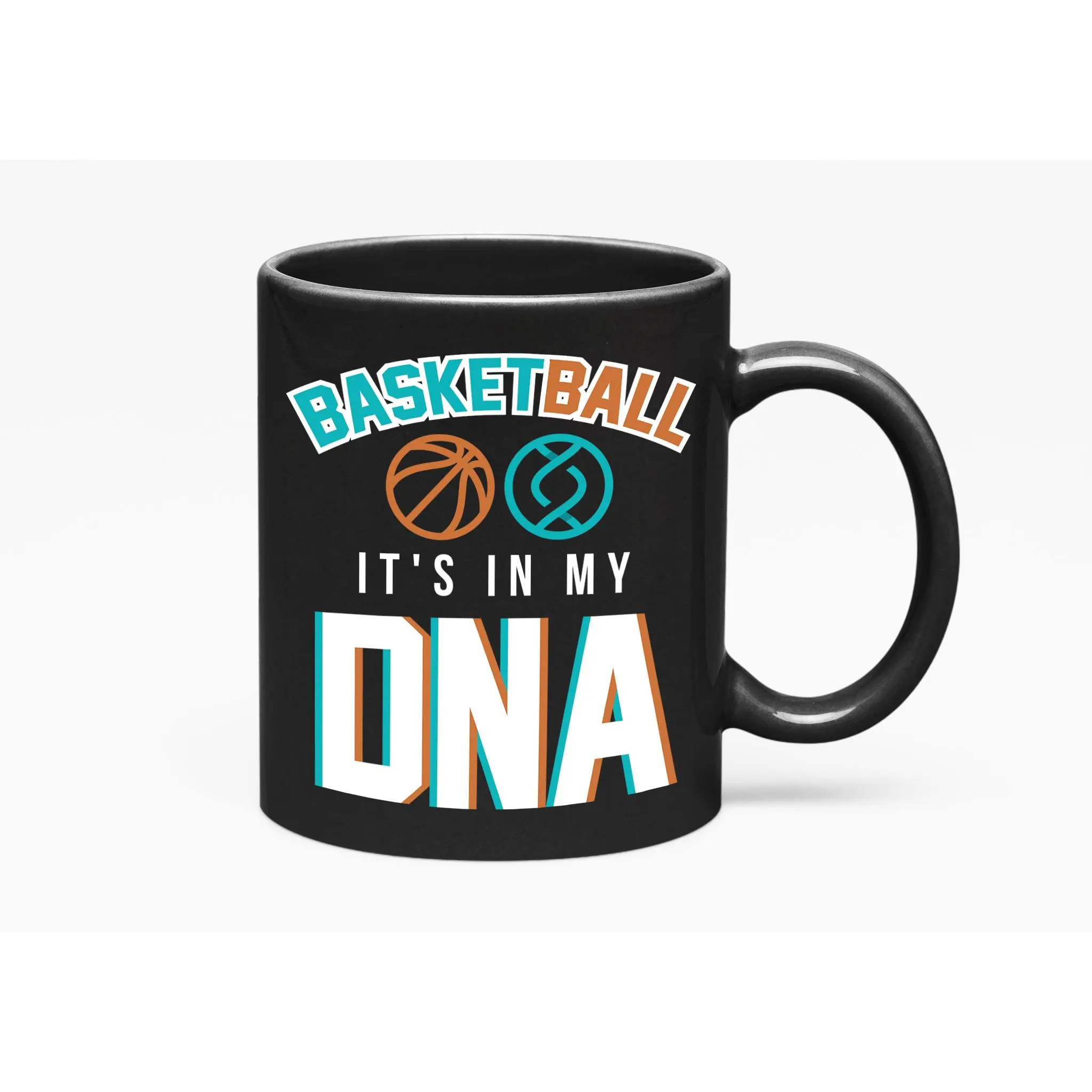 Basketball, It's in My DNA, Black 11oz Ceramic Mug