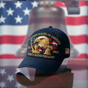 America 250 Celebration Party Cap- Men's 250th Anniversary United States of America (1776-2026) - All-Season Comfort for 4th of July, Hand Washable or Dry Clean - Ideal Gift for History Buffs & American Pride Semiquincentennial