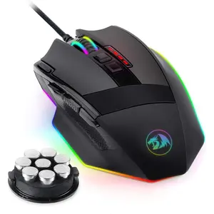 Gaming Mouse, RGB PC Gaming Mouse MMO with 9 Programmable Buttons Macro Recording, 16000 DPI, Fire Button for Gaming Windows Computer-Wired, Black