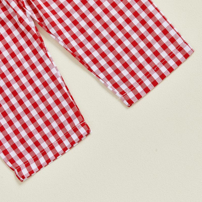 Toddler Baby Boy Outfits Valentine's Day Truck Heart Print Pullover Sweatshirt and Plaid Pants Spring Winter Set 6M-4Y