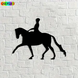 1pc Equestrian Metal Wall Art, Dynamic Equestrian Statue Mural, Ideal Gift for New Year, Christmas, Horse Decor Enthusiasts, Weather-Resistant Metal Wall Decor Wall Sculptures, Perfect for Living Room Wall & Garden Fence