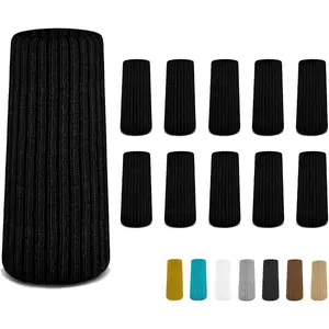 16/24/32 Pcs Black Chair  Socks -  Furniture Protectors for Hardwood Floors, Non-Slip & High Elastic Fit, Easy-to-Install Bar Stool Covers & Floor Pads