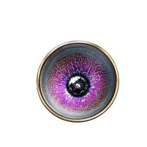 Three-Color Seven-Color Jianzhan Yabiao Master Cup, Handmade Kiln-Burnt High-Quality Tea Bowl, Home Use Gongfu No-Footed Teacup