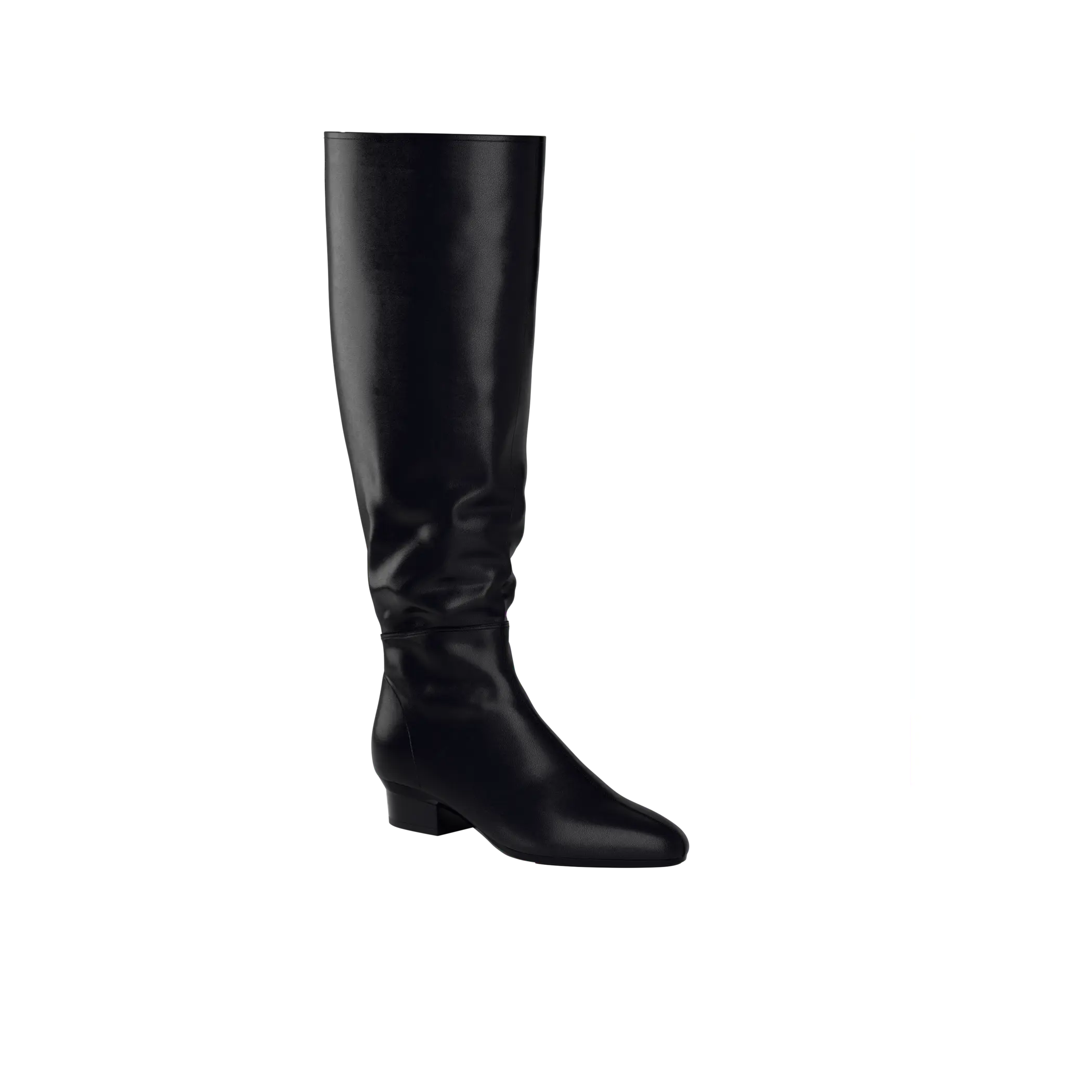The Blake Boot Wide Calf - Coal Leather Flat