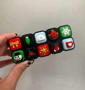 3D Printed Christmas Multiclicker – Holiday Fidget Toy with 10 Festive Designs | Stress Relief Gift | Christmas Desk Toy