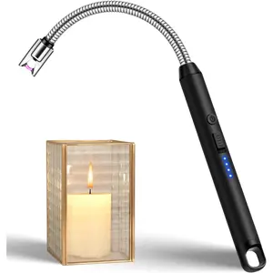 360° Flexible Neck Electric Candle Lighter| USB Rechargeable Windproof Arc Lighter with Safety Lock🔥 Kitchen Bbq