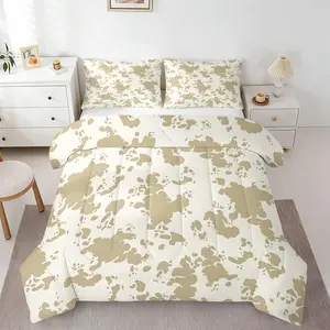 Nordic Minimalist Cow Print Comforter Set, Includes 1-2 Pillowcases, Soft Breathable Fabric, Perfect for Bedroom Decor