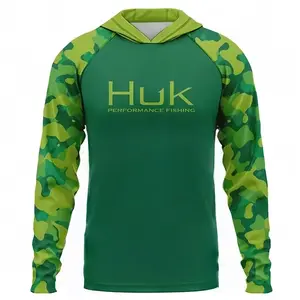 Men's long sleeved hooded outdoor fishing shirt with sun protection and quick drying performance. Fishing top with UV protection for outdoor hiking, camping, and fishing trips. Outdoor work clothes upf clothing pro