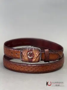 CUADRA BELT OSTRICH COMPLETE MORONI BROWN CASTAÑO BC353